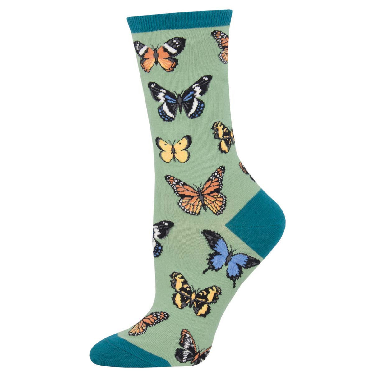 Butterflies Socks - MED - Green